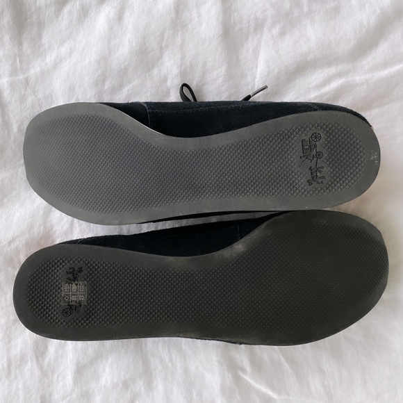 Coach Shoes, Black suede and Tan leather Sneakers, white trim with black bottoms - Picture 5 of 6